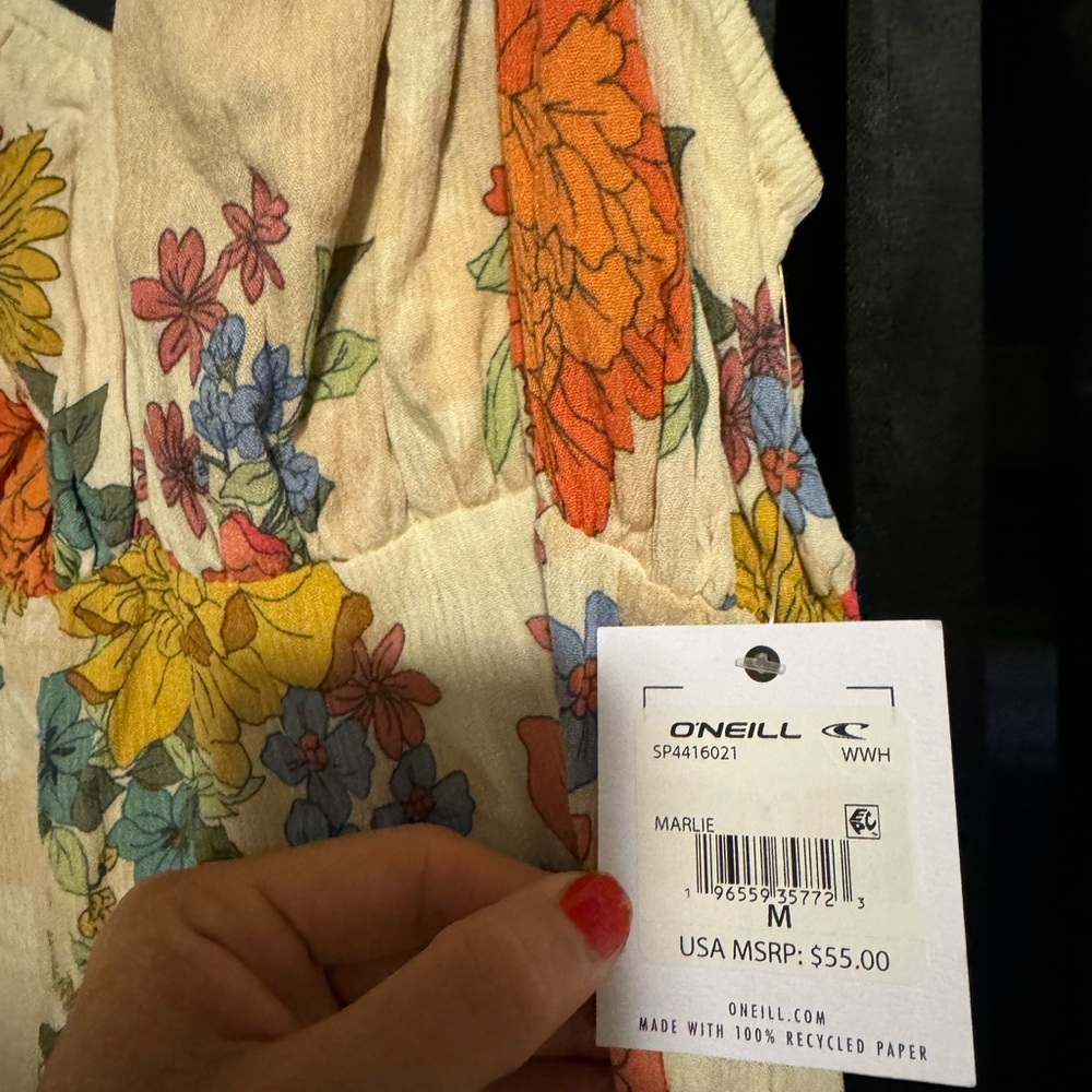 O'Neill Floral Maxi Dress with Spaghetti Straps - Picture 3 of 3